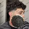 European Human Hair Toupee for Men 18mm Curly Fine Mono NPU Men Toupee Replacement System Hair Capillary Prosthesis Hair Units 3