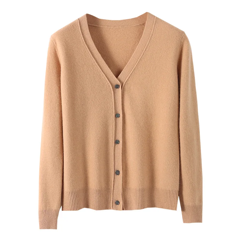 2022 cashmere sweater cardigan women\'s long sleeved elegant Vintage sweater cashmere knitted spring and autumn coat