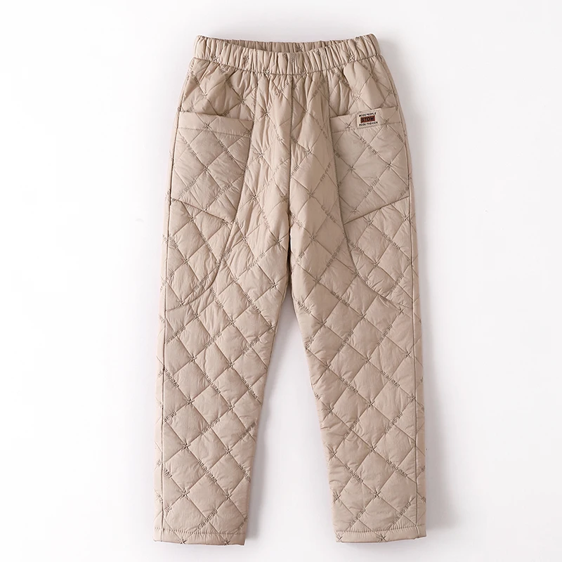 High Waist Thiened down Cotton Pants Women's Winter Embroidery Harlan Warm Straight Leg Casual Loose Fit Trousers