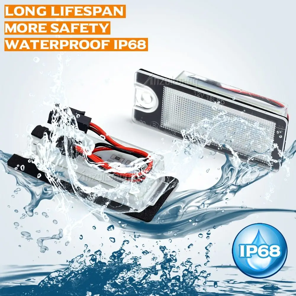 Universal Car License Light 12V Waterproof License Plate Light Durable Brighter for Volvo/S80/99-06/S60/V70/XC70/XC90 license plate light