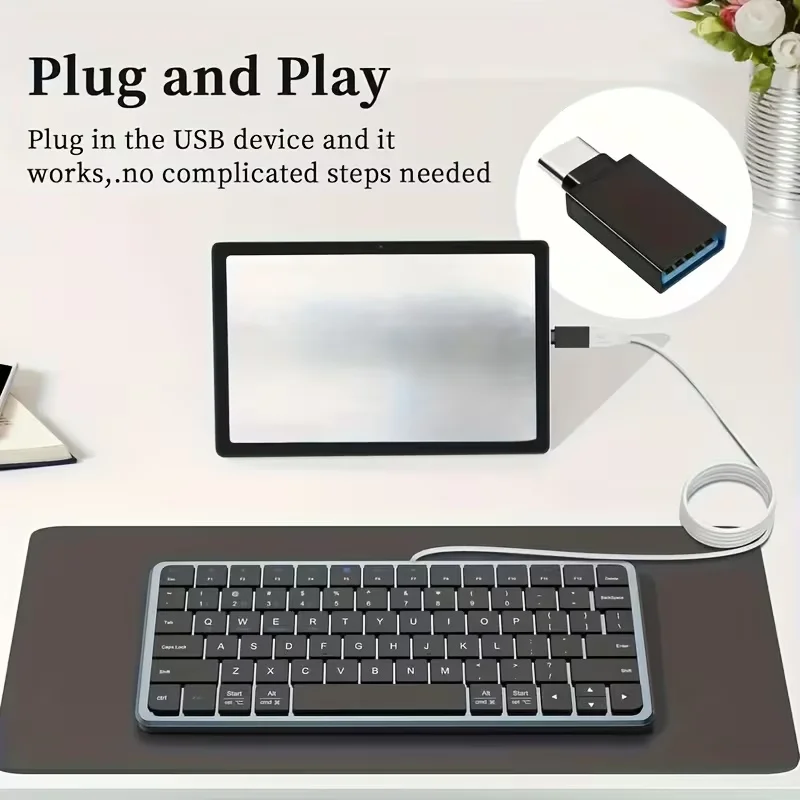 (4개입) 블랙 USB to USB C 어댑터, USB 타입 C 암-USB 어댑터, 마이크로 USB to USB C 암-수 컨버터 커넥터, Su