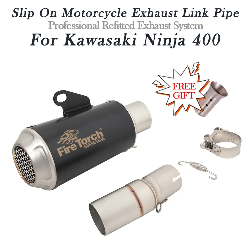 

For KAWASAKI Ninja 400 Ninja400 Z400 Z 400 Motorcycle Exhaust Modify MotoGP Middle Link Pipe Escape DB Killer Muffler Bike Tube