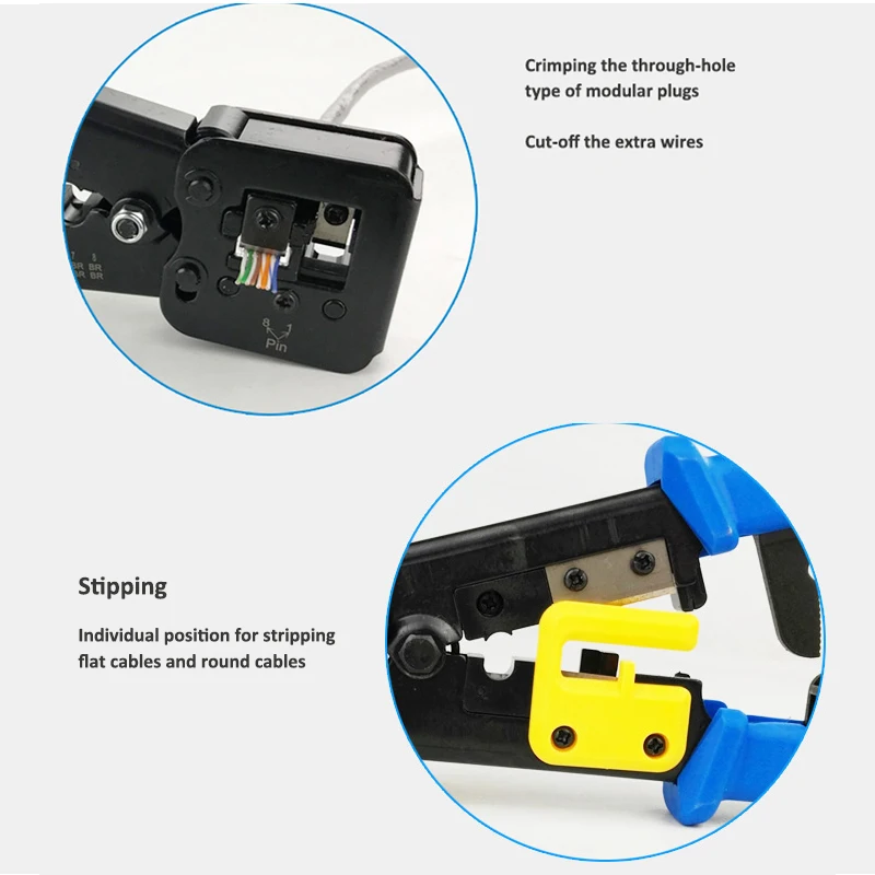 Clamp, Tongs Clip, MultiFunction, RJ45, RJ12, Cat5, Cat6, 8P8C