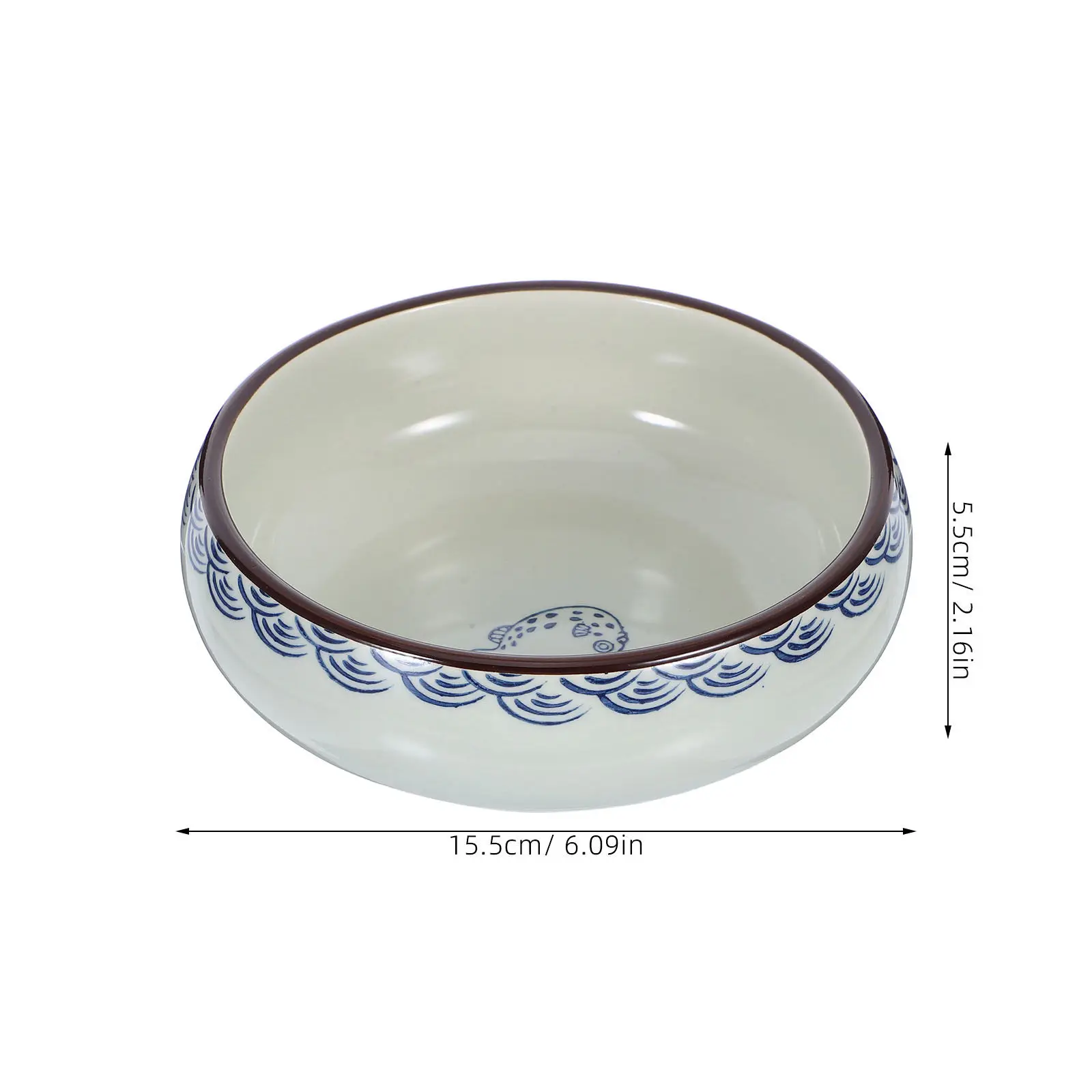 세라믹 잉크 브러쉬 세척기 얕은 그릇 물고기 무늬 서예 잉크 홀더 브러쉬 세척 접시 도자기 잉크석 트레이