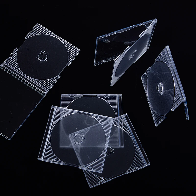 CD DVD Storage Case 5/10pcs Household Standard Single Disc Empty Clear Plastic Box