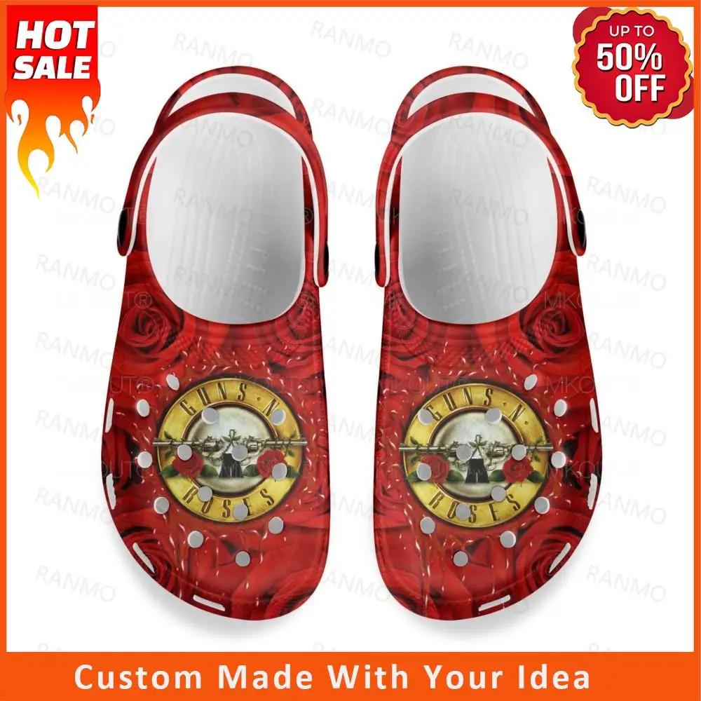 

Guns N Roses Metal Rock Band Home Clogs Custom Water Shoes Men Womens Teenager Shoe Garden Clog Breathable Beach Hole Slippers