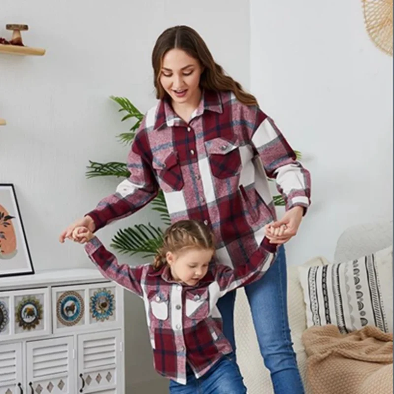 Clothing Mother Daughter Flannel Shirts Christmas Outfits Mom And - Main Image