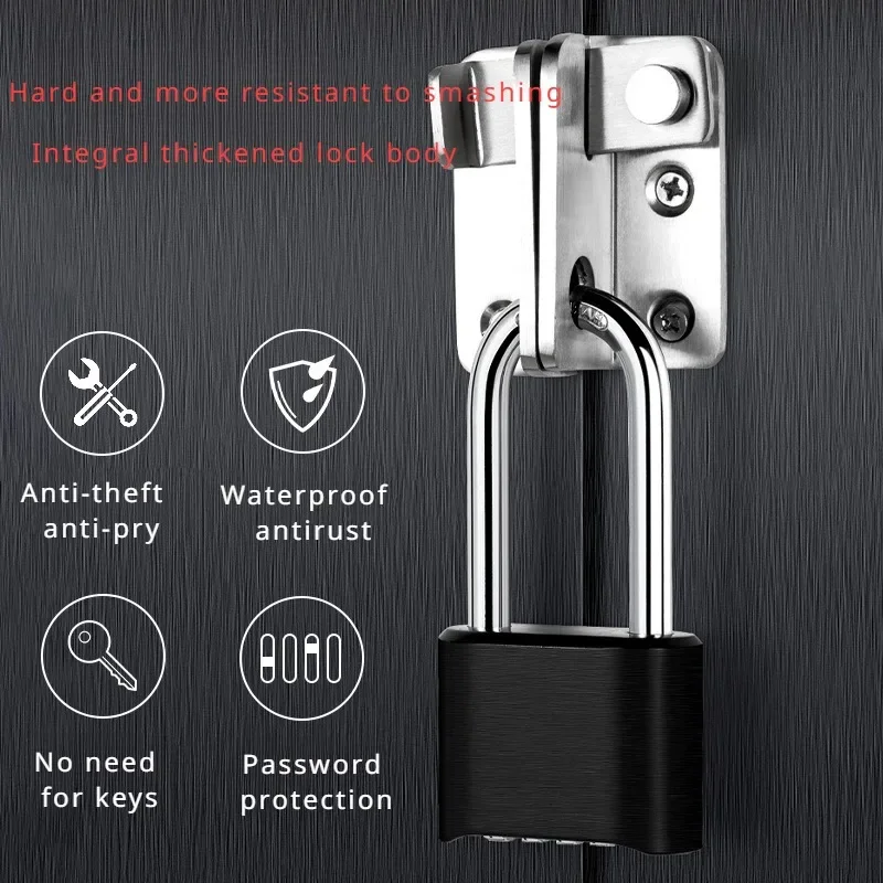 Combination Lock Digit Combination Lock 4-Digit Number Combination Padlock Waterproof Strong Hardened Suitable for Indoor Outdoor Fence Door Sturdy Password Code Locks