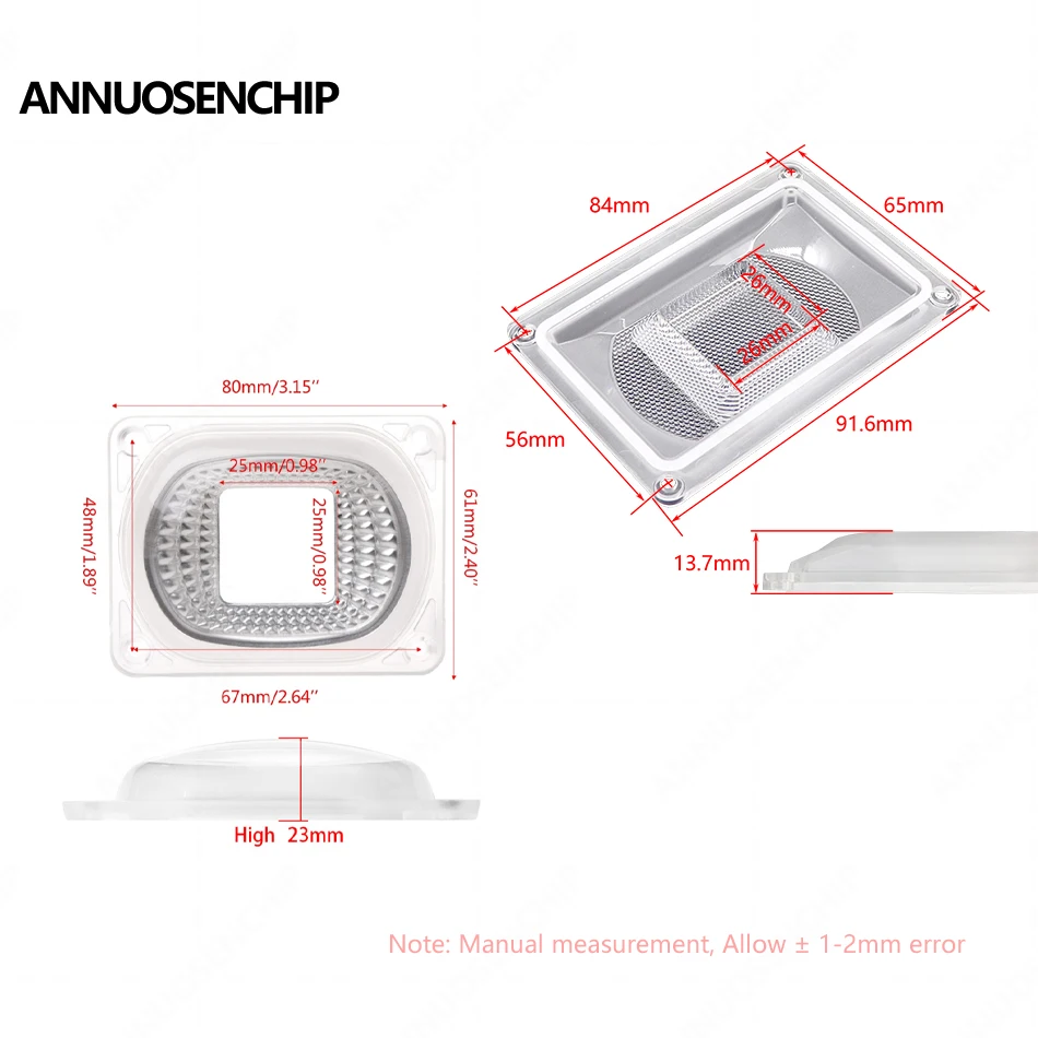 90 120 LED COB Chip PC Lens Reflector Spotlight Cup Waterproof Sealed Silicone Ring Lamp Cover DIY Plant Growth Floodlight