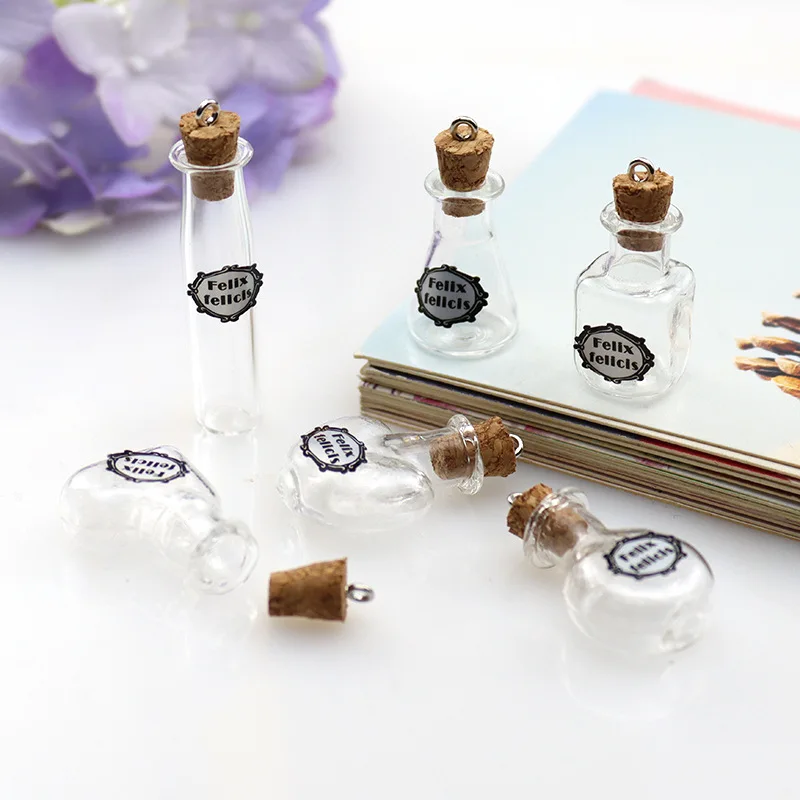 10/20/30/50/100pcs Vintage Mini Glass Bottle Wishing Drifting Cork Felix Felicis Magic Potion Lucky Bottle DIY Cremation Jewelry 3