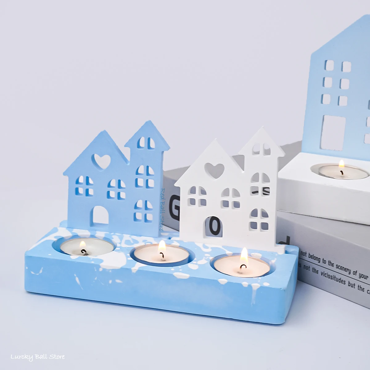 DIY Castle Love House Candle Holder silicone mold Silicone Mold New Cement Tea Light Candlestick Mould Resin Crafts Casting Molds Room Decor