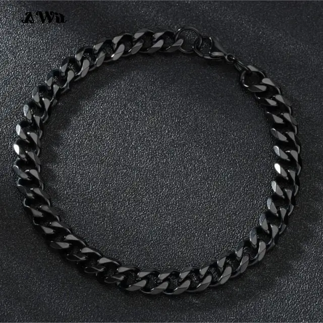 Bracelet en acier inoxydable pour hommes et femmes, chaîne cubaine, à la mode, pour Couple, unisexe, bijoux de poignet, cadeau de fête