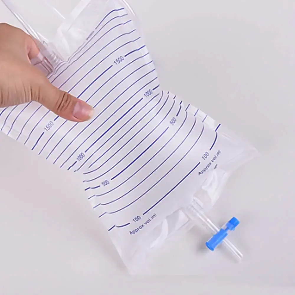 10pcs Urinary Drainage Bags 750/1500/2000ML Anti-Reflux Urine Collector Wearable Men Elderly Disposable Sterile Urine Bag