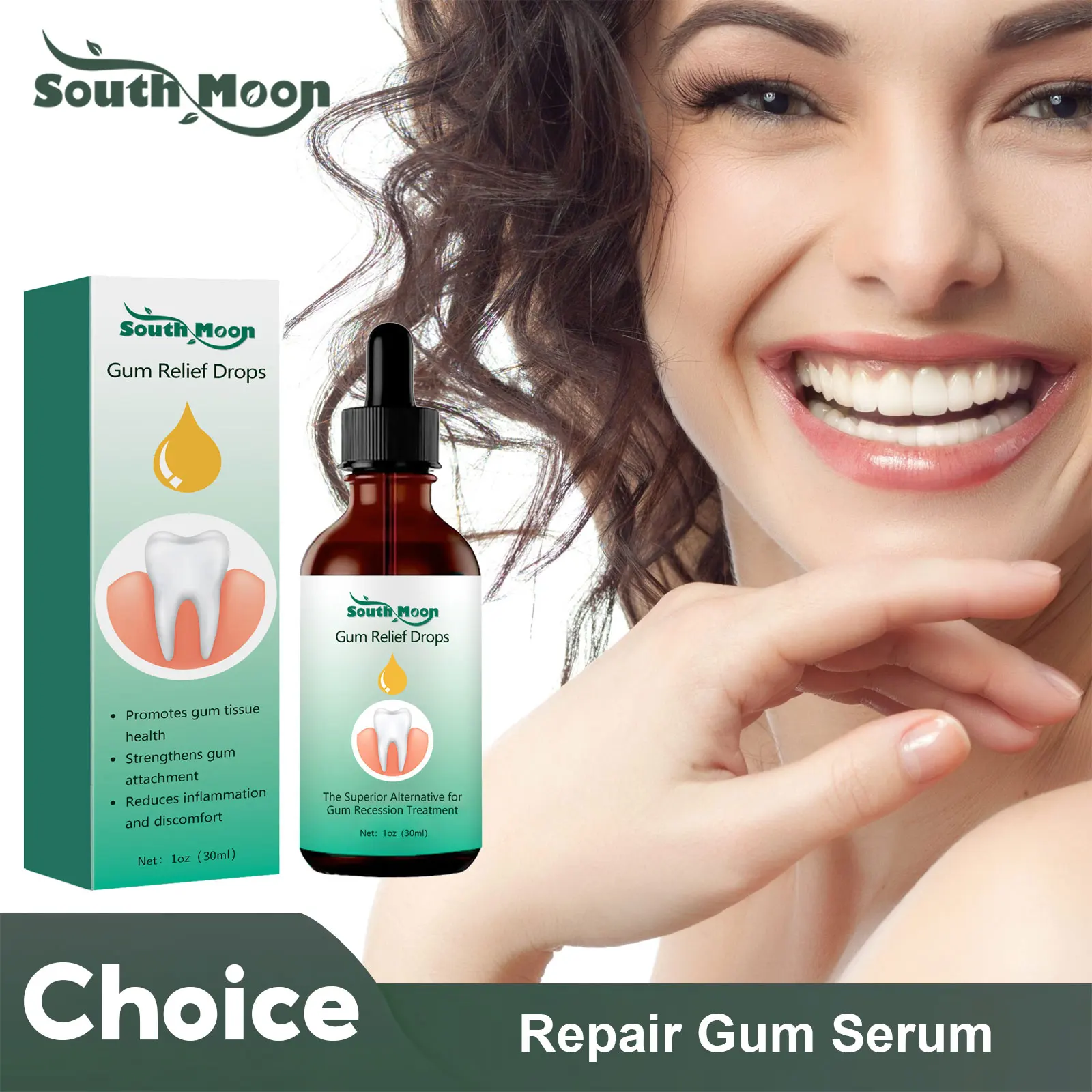 Gum Repair Drops Teeth Whitening Product Relieve Receding Gingival Swelling Remove Yellow Plaque Stains Gum Regrowth Relieve Decay Toothache Caries Care teeth whitening essence