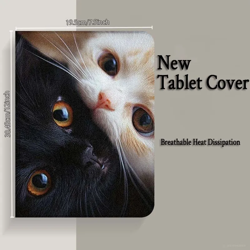 Artistic Black and White Kitten Tablet Case Cover