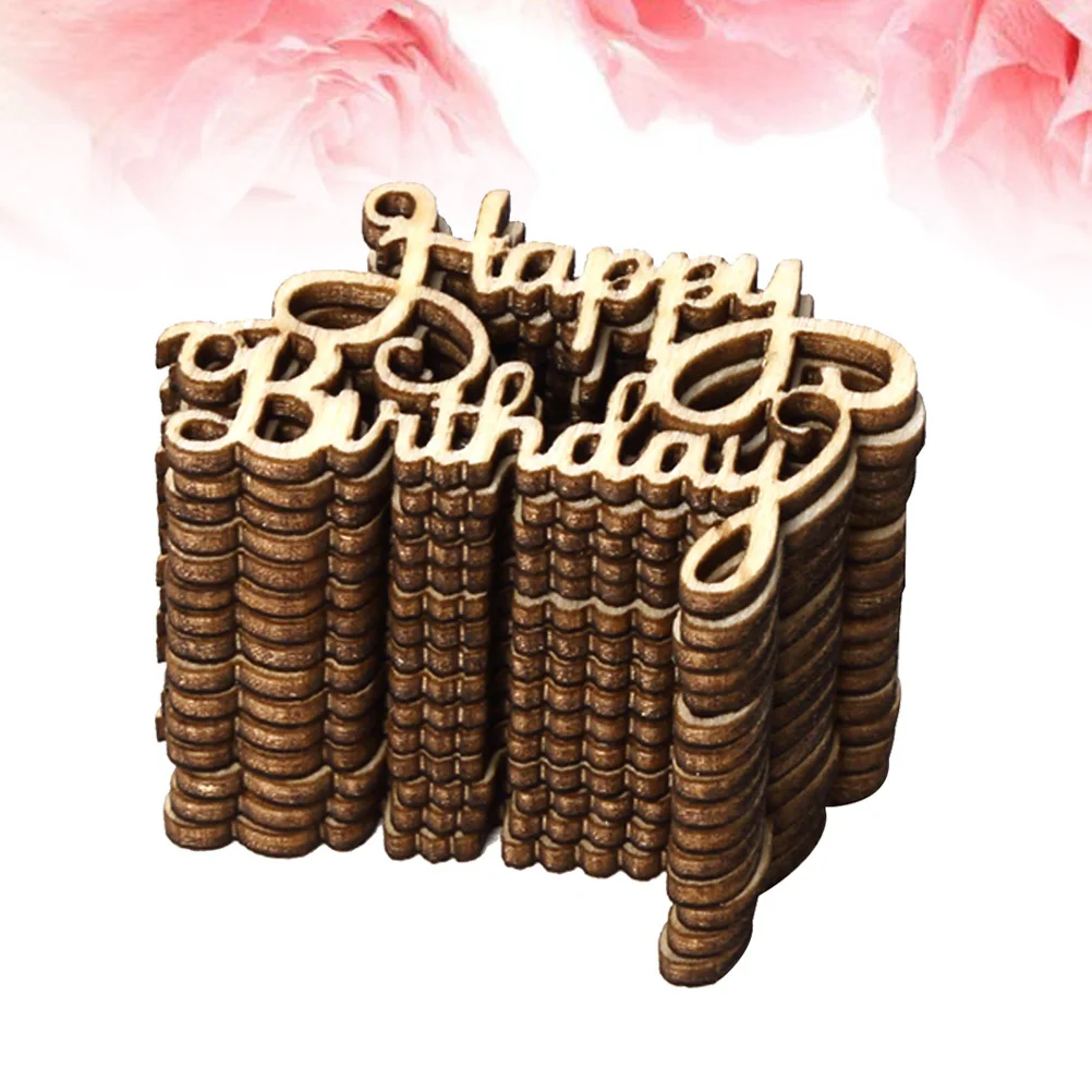 

Деревянная деталь с надписью «Happy Birthday»
