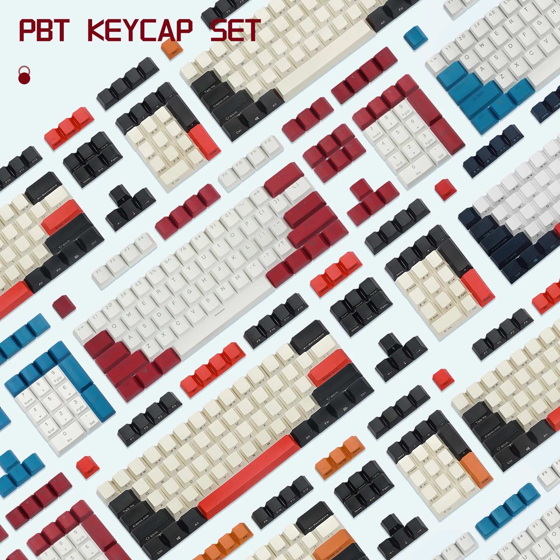 

PBT Keycaps for Mechanical Keyboard, Blue Samurai, Mars Green Olivia, Sea Salt Merlin, Navy Blue Earl Red, OEM Profile