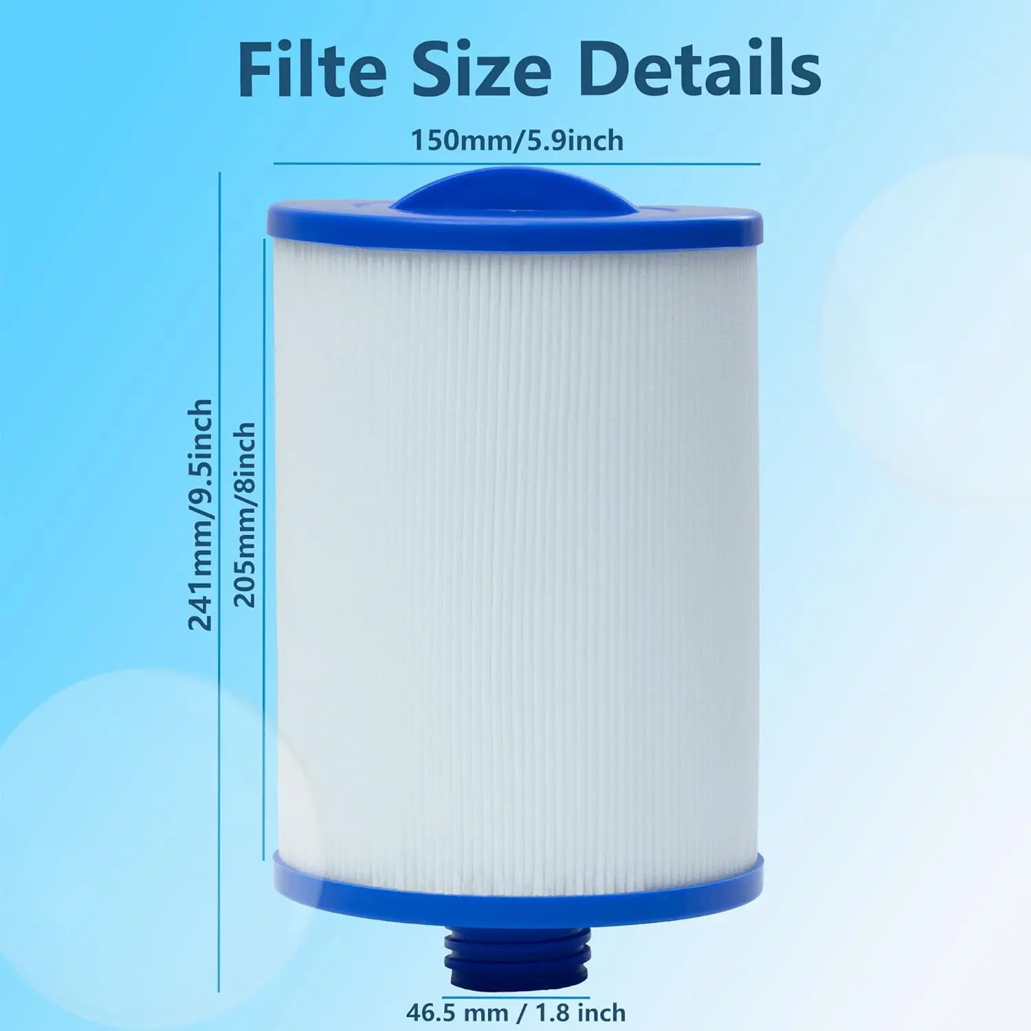 Spa Filter Cartridge Front Access Skimmer For Unicel 6CH-940 Pleatco PWW50P3 Filbur FC-0359 Aber 03FIL1400 Waterway 817-0050
