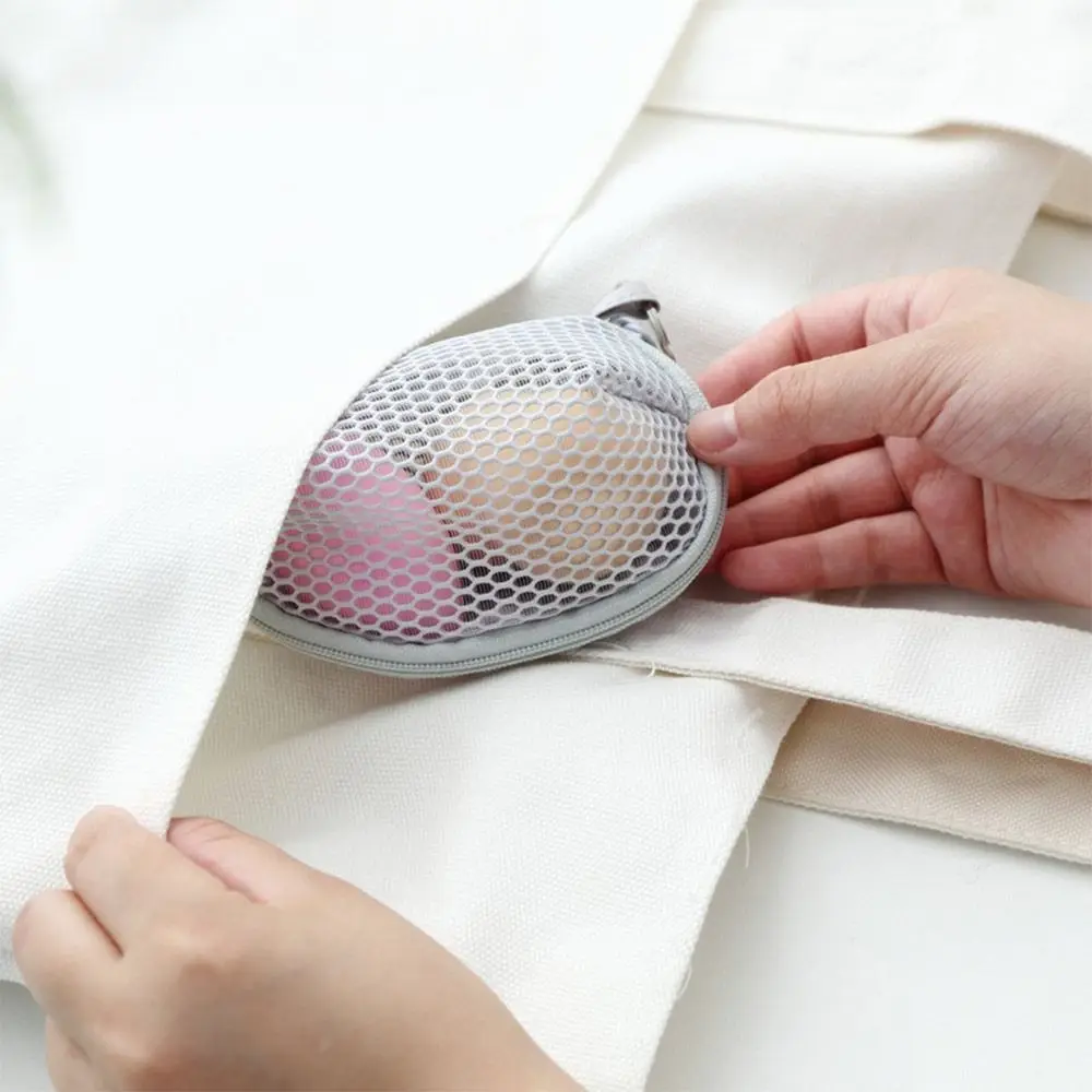 Portable Multicolor Data Cable Storage Bag Multipurpose Zipper Closed Mesh Makeup Bag Bluetooth Earphone 3D Coin Purse Unisex