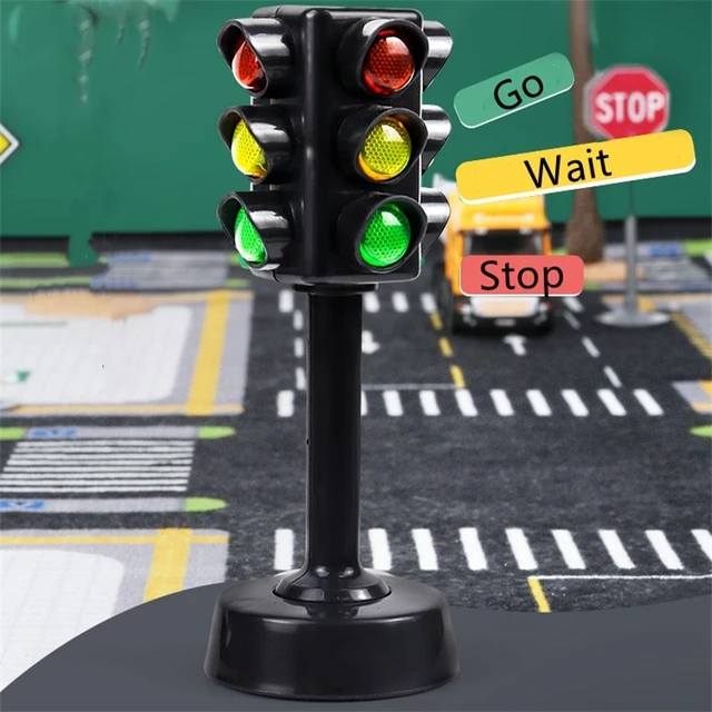 Mini Traffic Signs Road Light Block with Sound LED Children Safety Kids  Educational Toys Perfect Gifts - AliExpress