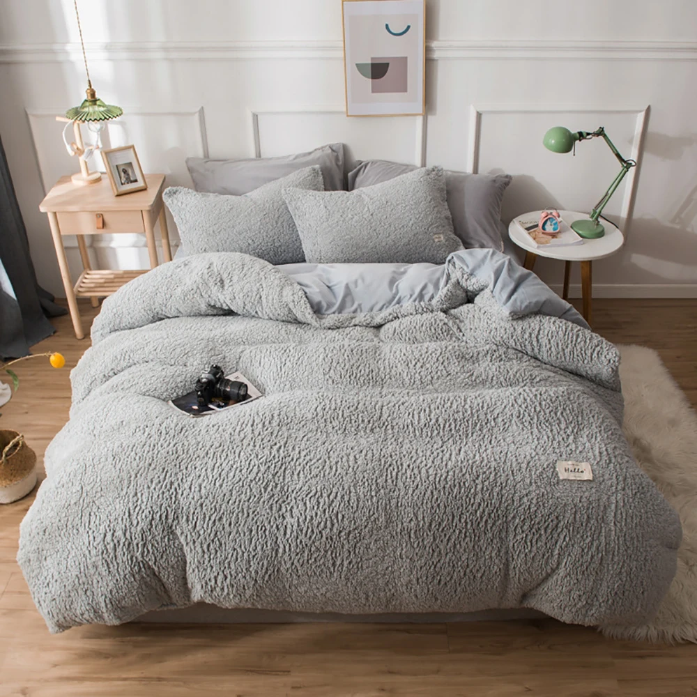 Winter Warm Duvet Cover Anti Pilling Plush Warmth Blankets for Bed Soft