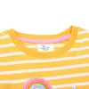 Jumping Meters 2-7T Unicorn Girls T Shirts Summer Children's Clothing Striped Short Sleeve Kids Tees Tops Baby Clothes Shirt 4