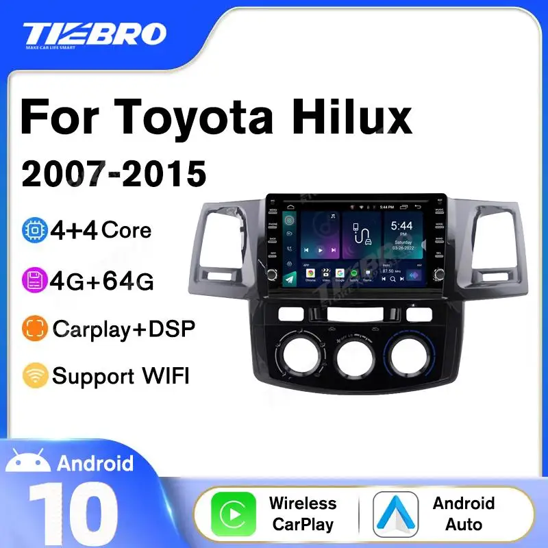 

Автомагнитола TIEBRO Android 10 для Toyota Fortuner HILUX Revo Vigo 2007-2015 2din Автомобильная стереосистема gpsмультимедийный плеер Android Авто DSP
