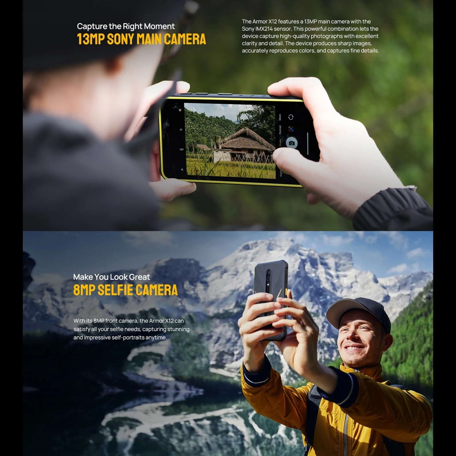 Ulefone Armor X12 Rugged Phone 4860mAh 6GB+32GB 5.45 inch Android 13 Go MediaTek Helio A22 Quad Core 4G NFC Smartphone