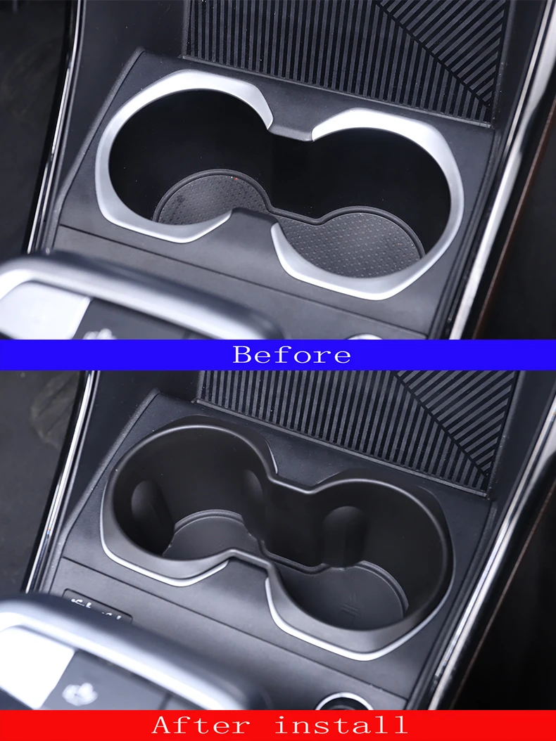 TPE Black Car Central Control Water Cup Holder Storage Box for BMW iX1 X1  U10 U11 2023-24 Interior Modification Accessories