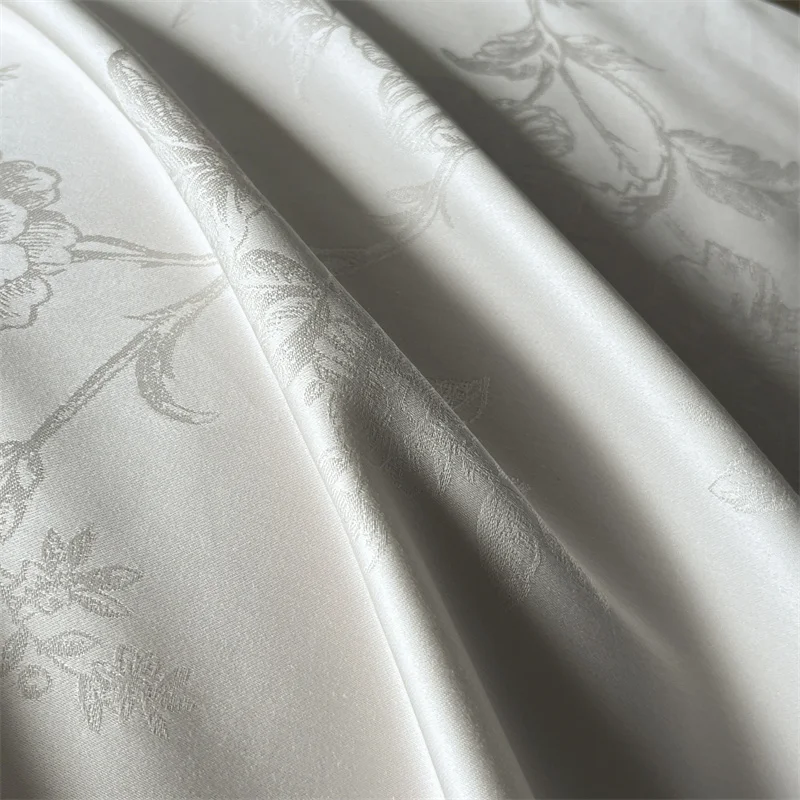 Svetanya Lyocell Cotton Bed Linens Jacquard Bedding Set Sheet Pillowcase Quilt Cover Ru Queen King Size 6