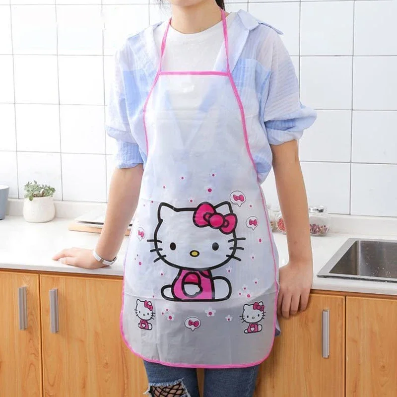 Kitchen Apron Hello Kitty Kitchen Apron Cooking Kitchen Apron Cute Cartoon Waterproof Oilproof Women Men Aldult Home Halterneck Pinafore