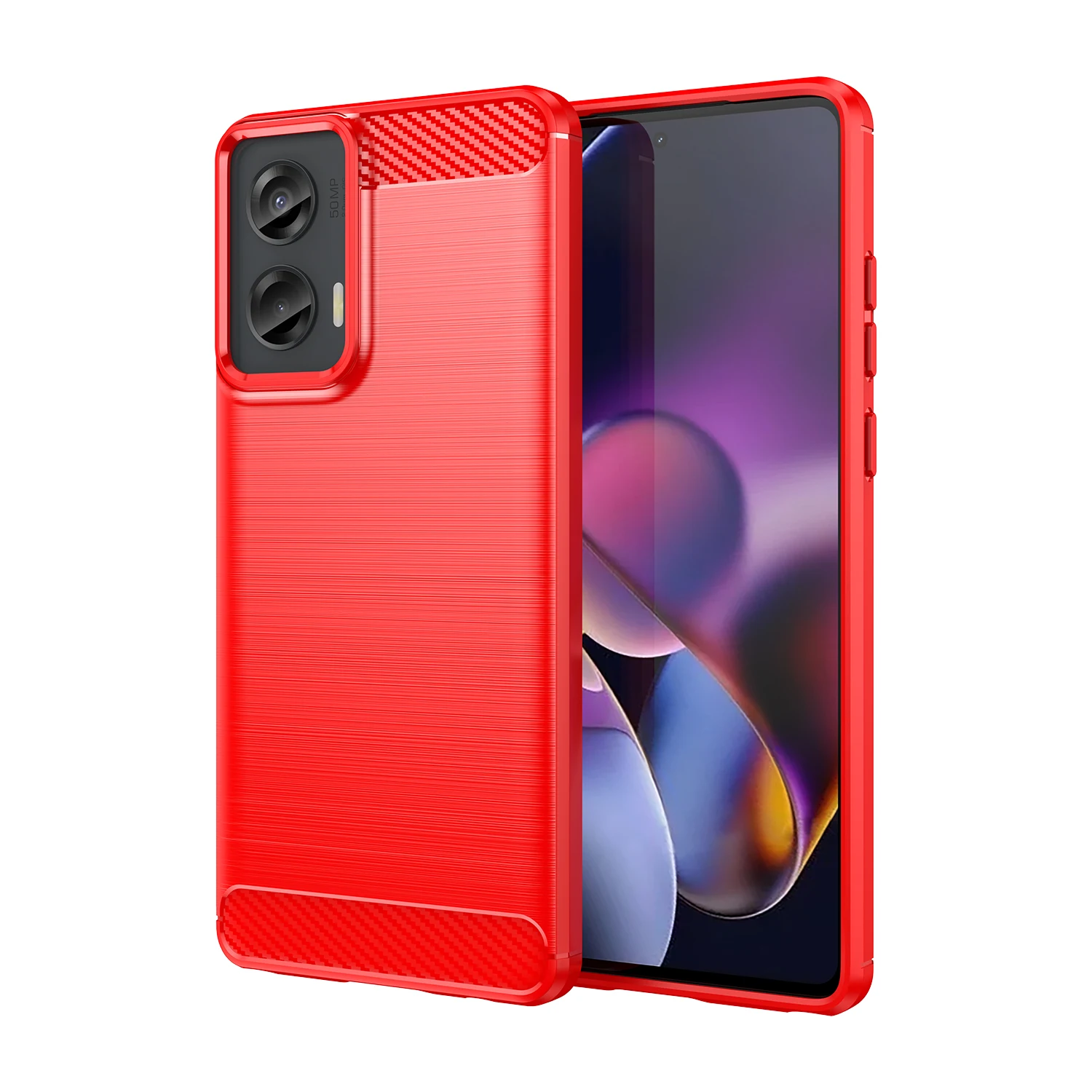 Luxury Shockproof Matte Silicone Case with Soft Carbon Fiber Design