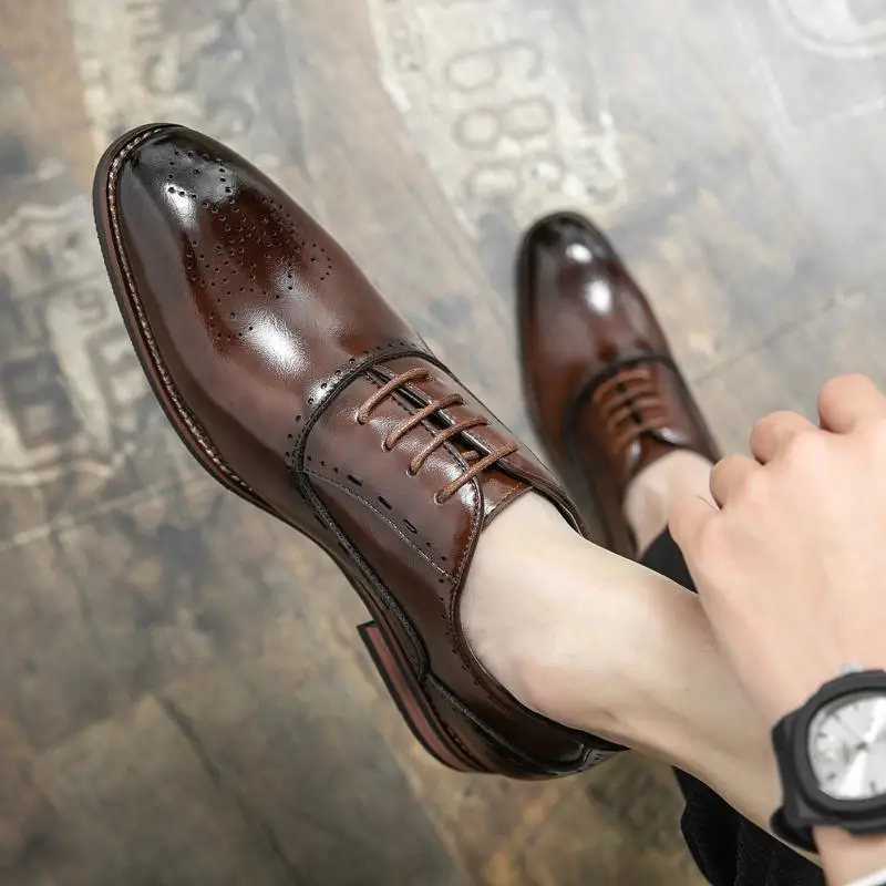

Plus Size Leather Shoes Men's Business Formal Wear Men's Casual All-Matching Black Soft End Small Leather Shoes 2023 New Men's S