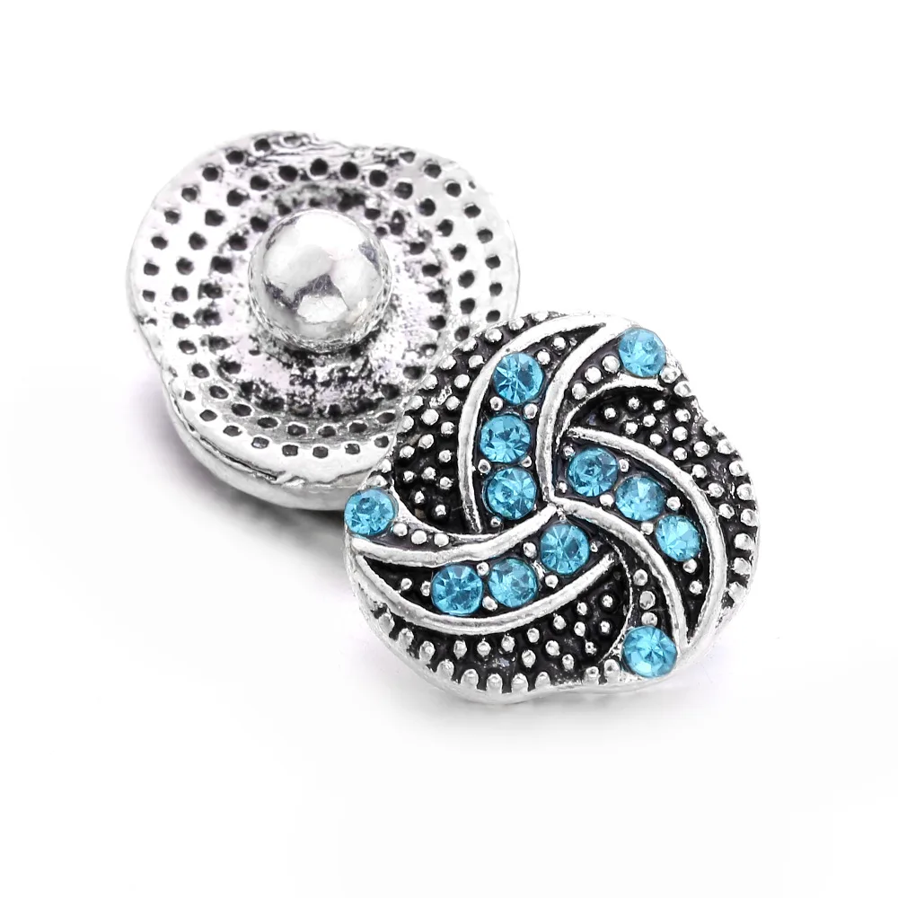 30pcs Vintage Style 12mm Snap Button Jewelry Charms Rhinestones Metal Snap Fit Snap Bracelet Necklace