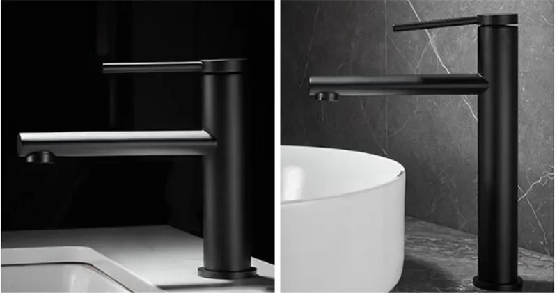 Description Picture 6 of itemBasin Faucet Brass Bathroom Mixer Tap Black/Grey Wash Single Handle Hot and Cold