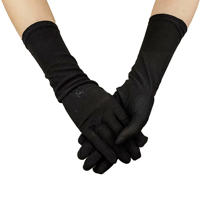 Mid-long Sunscreen Gloves for Women Summer Spring Lady Stretch Anti UV Slip Resistant Driving Gloves Breathable Thin Gloves 2