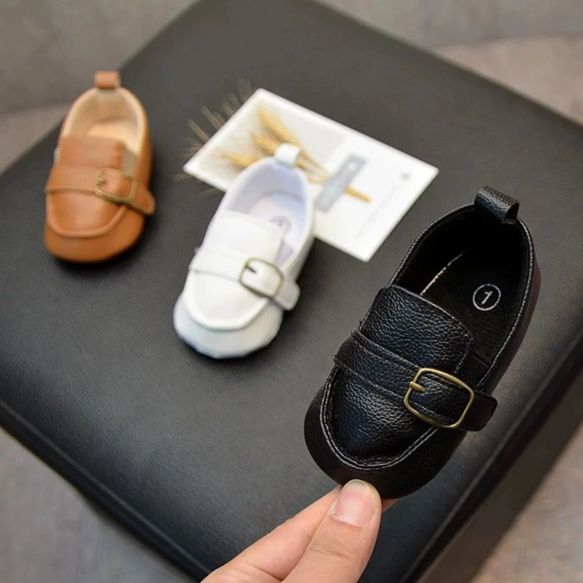 0-18M Newborn Baby First Walking Shoes Soft Cow Suede Sole Rubber Non-slip Walking Shoes Newborn Boys Girls Casual Flats - Image 2