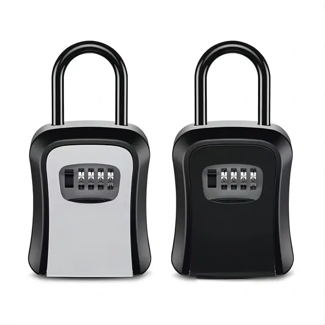 Upgraded Wall Mounted Secure Key Safe with Key Lock Box Key Storage with 4-digit Password Lock House Key Anti theft  Key Hider 6