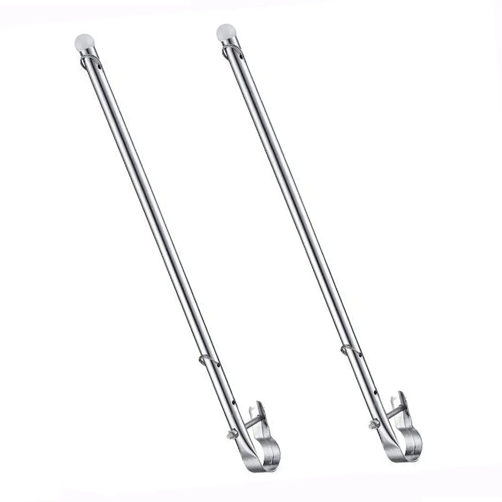 2Pcs Marine Stainless Steel Removable Flag Pole Dinghy Raise Boat Yacht Camper Flag Pole For Rail 7/8