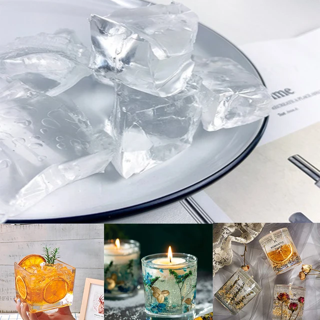 Romantic Ocean Jelly Wax Candle In Transparent Crystal Glass