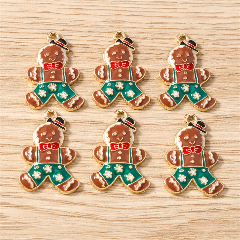10 Stück Mix süße Emaille Weihnachtsbaum Schneeflocken Weihnachtsmann Charms Anhänger für Schmuckherstellung Halsketten Ohrringe DIY Handwerk Geschenk – Detail 15