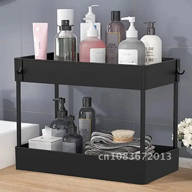 

Storage Organizer 2 Tier Drawer Under Bathroom Sink Bath Collection Sliding Baskets Under Sink Cabinet Cosmetics Storage