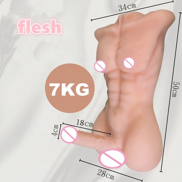 Big Dildo Penis Breasts Realistic Half Body Shemale Doll Toy For Women Man Gay Sex Torso