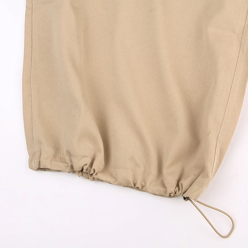 Street Style Casual Loose Adjustable Waist Baggy Cargo Pants Women Fashion Streetwear