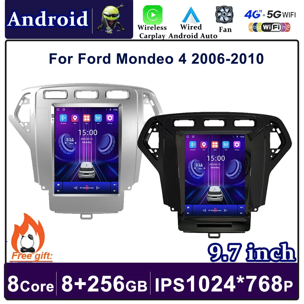

9.7” Android 13 For Ford Mondeo 4 2006-2010 Car Radio Multimedia GPS Navigation Wireless Carplay Tooch Screen Buletooth DSP WIFI