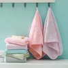 Coral Fleece Face Towels Striped Adult Soft Washcloth Absorbent Hand Towels Washbasin Facecloth Bathroom Shower Towels 14*29inch 2