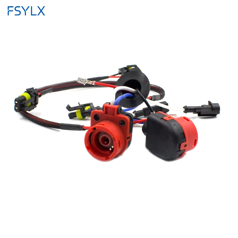 Auto car D2 D2C D2S D2R AMP socket connector power cable HID ballast bulb HID XENON wire harness D4 D2 adaptor headlight adapter harness car plug connector wire car wiring harness