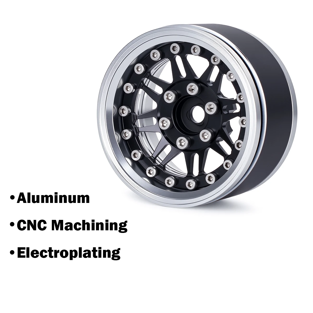 LAFEINA Aluminum 2.2 Beadlock Wheel Offset -10mm Metal Rims for SCX10 RR10 TRX4 VS4-10 Gen8 1/10 RC Crawler Car Upgrade Parts (5-Spoke, Gray