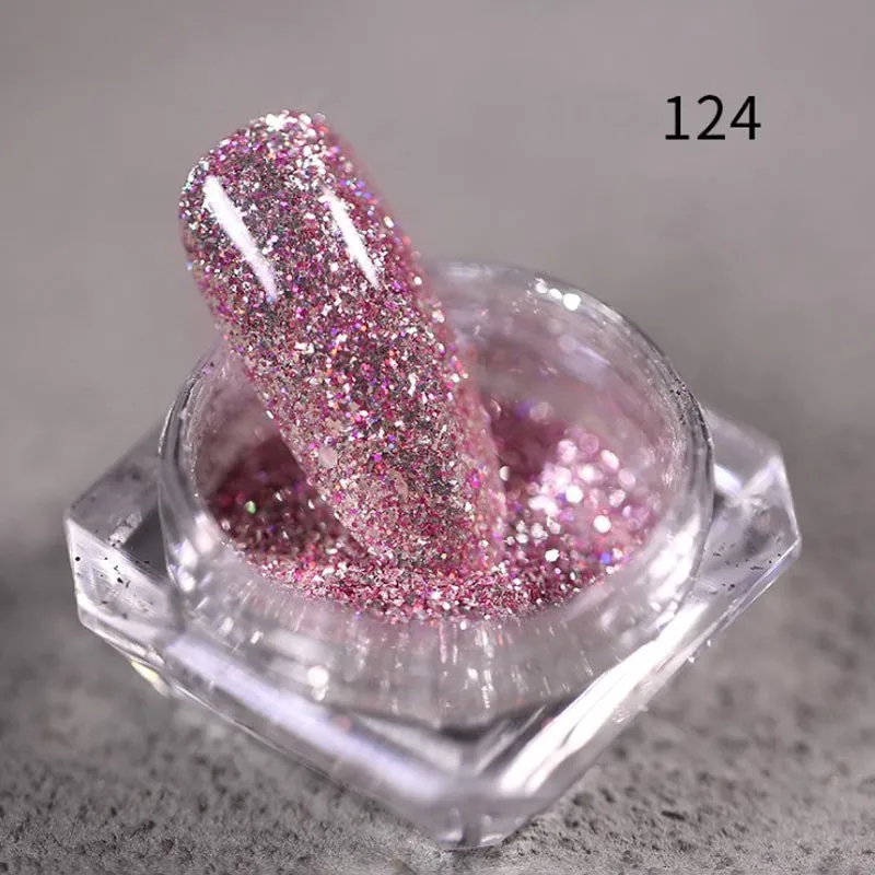 

8 Colors Nail Crystal Diamond Powder Rainbow Color Glitter Shiny Pigment Holographic Glass Micro Drill Nails Art Decoration