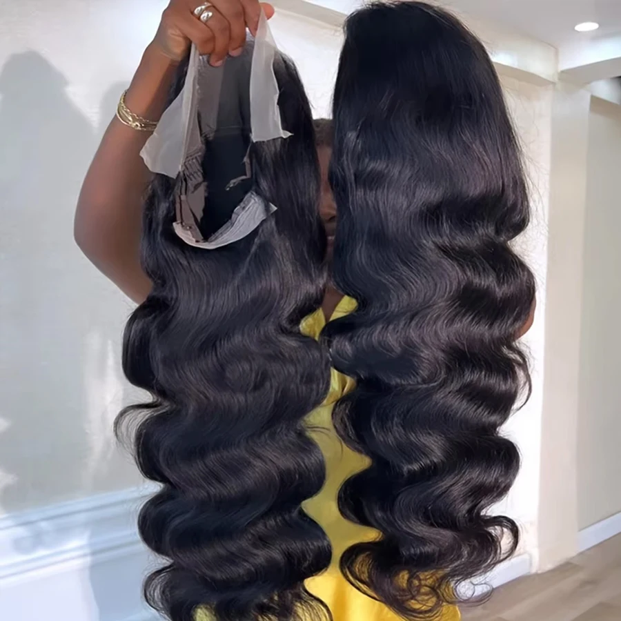 38 40 Inch 200% Density 13x4 Lace Frontal Body Wave Human Hair Wigs Brazilian Virgin 13x6 Highlight Transparent Lace Front Wig For Women Pre Plucked With Baby Hair Loose Wave Wig 1